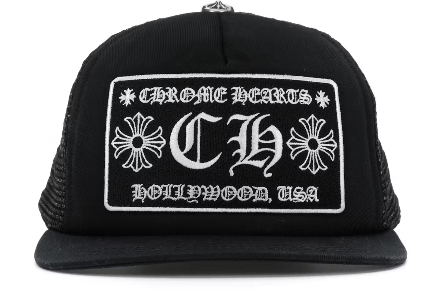 Chrome Hearts CH Hollywood Trucker Hat - Black on Black