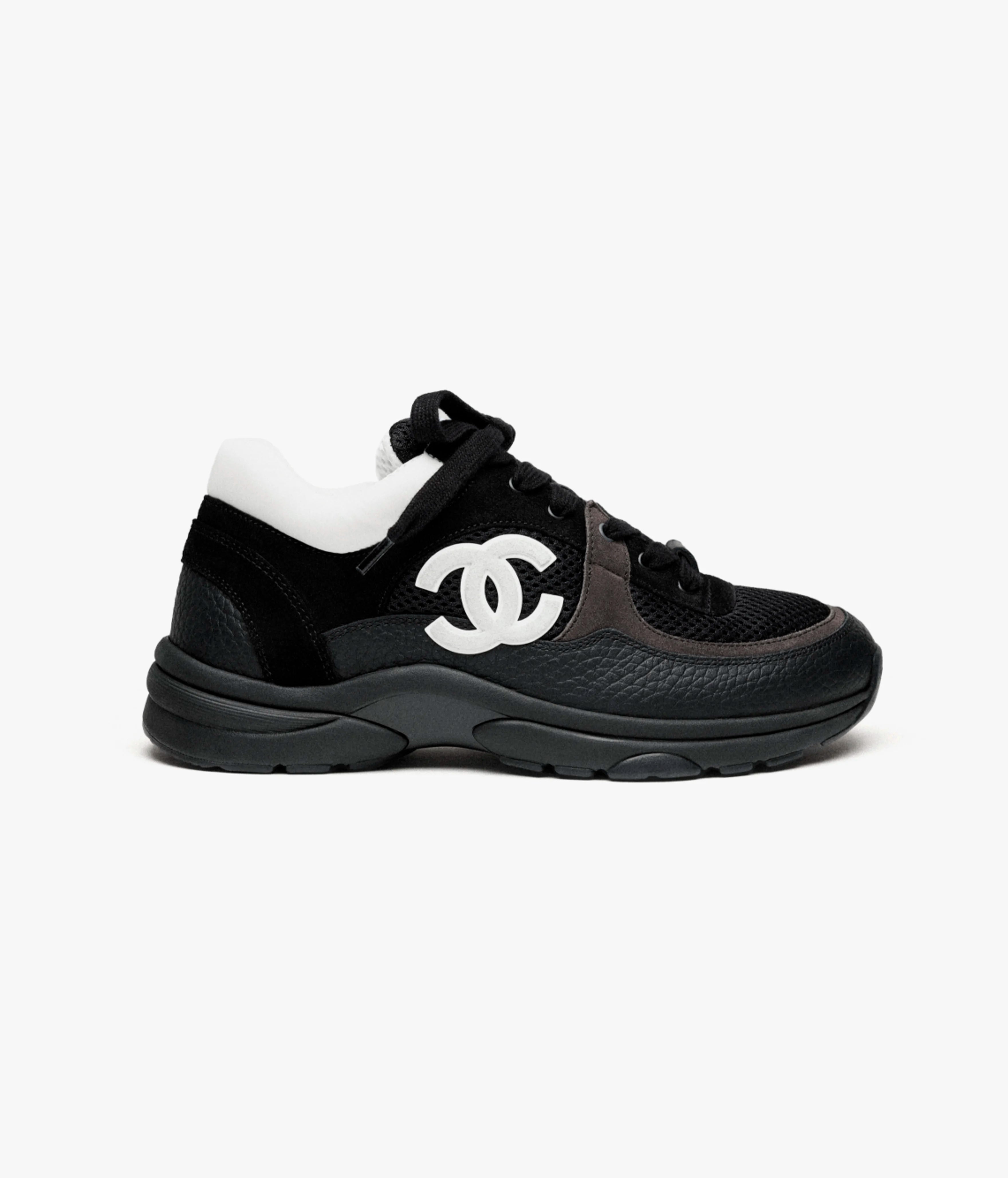 CHANEL - TRAINERS Mesh, Suede Calfskin & Grained Calfskin 
Black & White