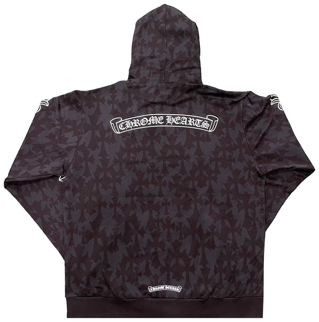 Chrome Hearts Plus Cross All Over Print Hoodie 'Black'