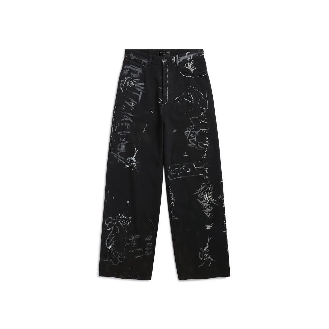 Balenciaga Mud Show Baggy Graffiti Denim Jeans