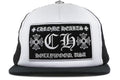 Chrome Hearts CH Hollywood Trucker Hat - White on Black (Copy)