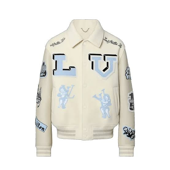 Louis Vuitton White & Blue Bunny Varsity Jacket