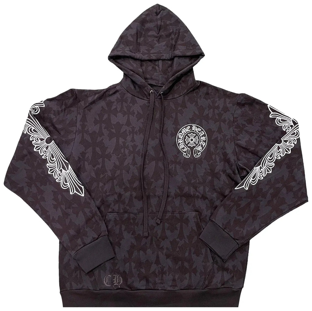 Chrome Hearts Plus Cross All Over Print Hoodie 'Black'